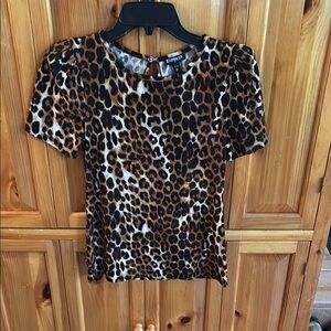 Leopard Puff Sleeve Blouse